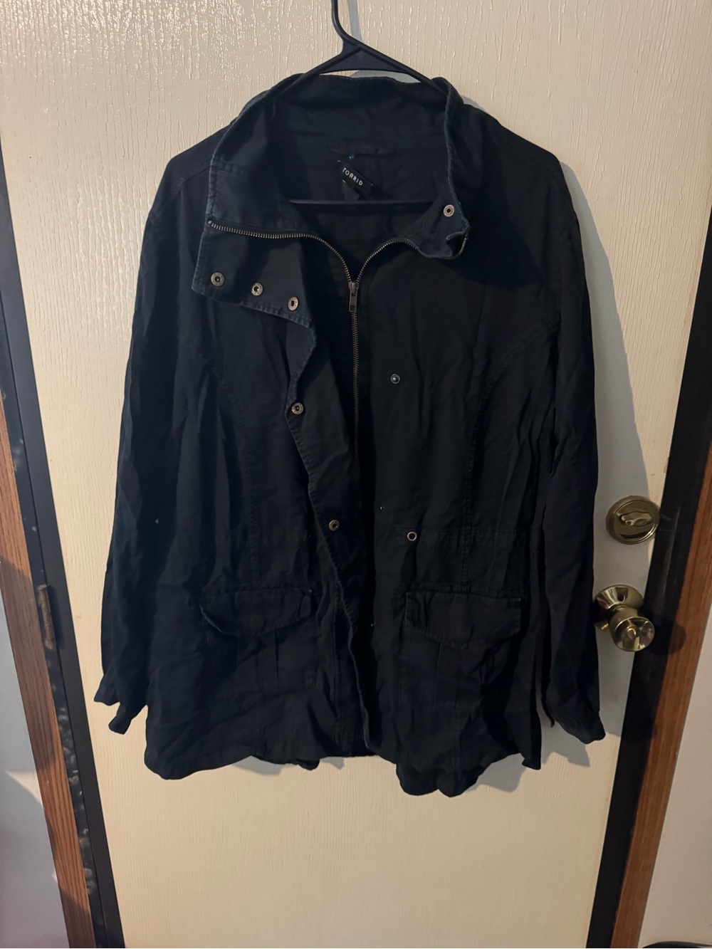 torrid Black Military-Style Hooded Field Jacket